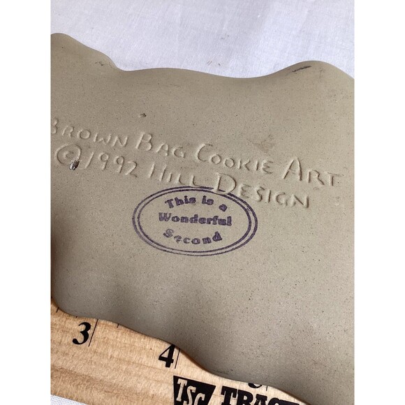Brown Bag Cookie Art 1992 Pig Eating Watermelon Pottery Cookie Mold Very Cute - Picture 4 of 5